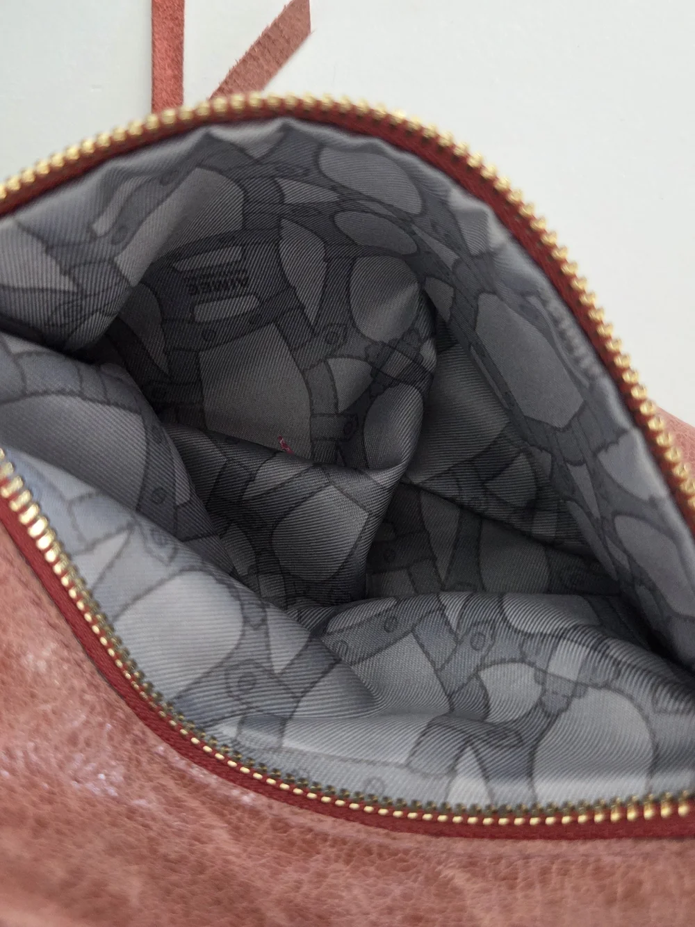 Aimee Kestenberg Leather Gia A-Line Hobo Bag, Dusty Rose / Light Rusty Brown